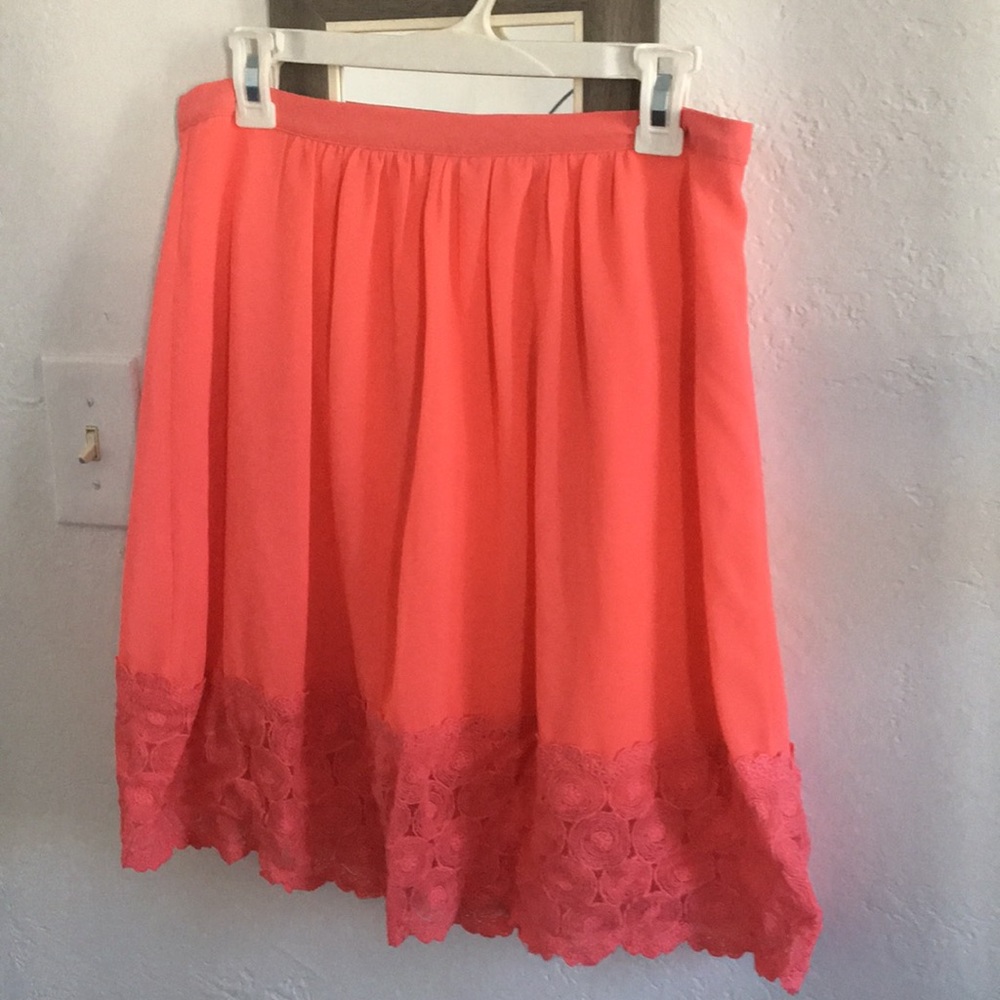 Forever21 coral pink chiffon skirt size L